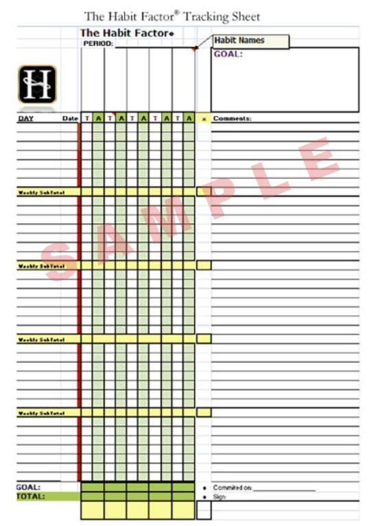 The original habit tracking template by The Habit Factor®